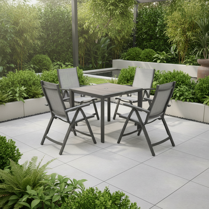 Lifestyle Garden Solana-Urbanite 4 Seater Reclining Aluminium Dining Set