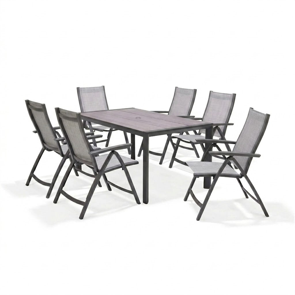 Lifestyle Garden Solana-Urbanite 6 Seater Reclining Rectangular Dining Set