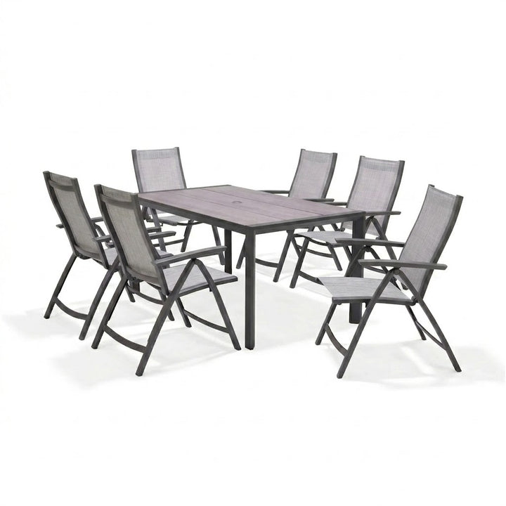 Lifestyle Garden Solana-Urbanite 6 Seater Reclining Rectangular Dining Set