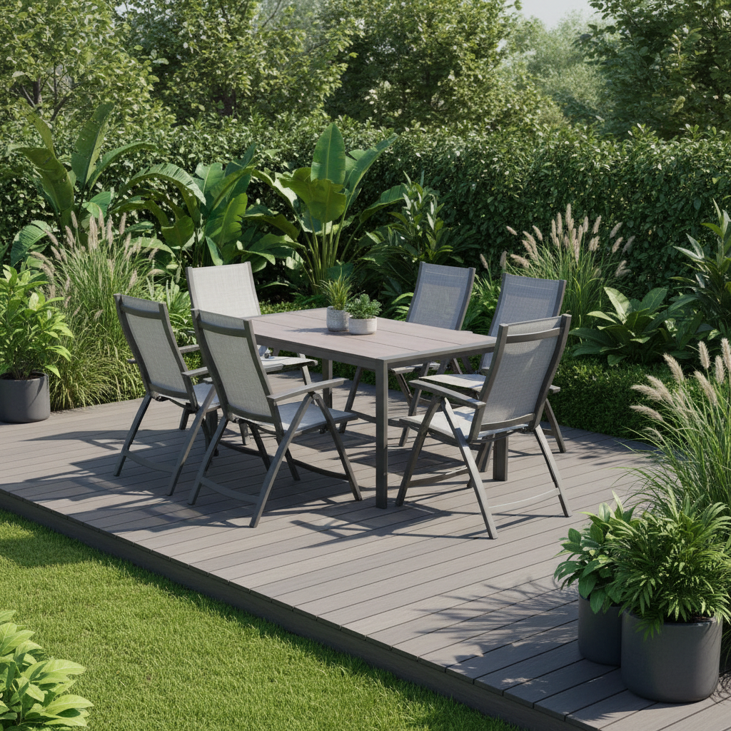 Lifestyle Garden Solana-Urbanite 6 Seater Reclining Rectangular Dining Set