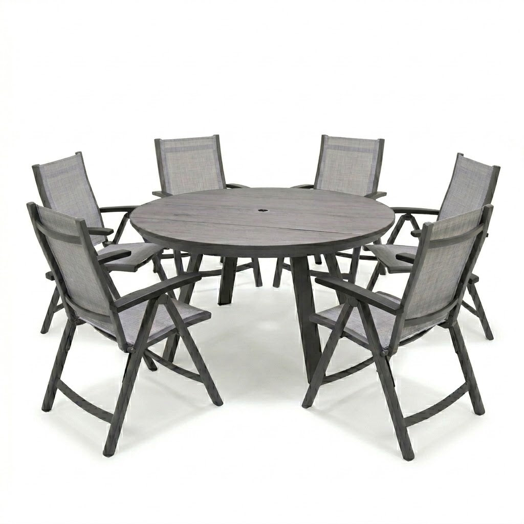 Lifestyle Garden Solana-Urbanite Reclining 6 Seat Round Dining Set