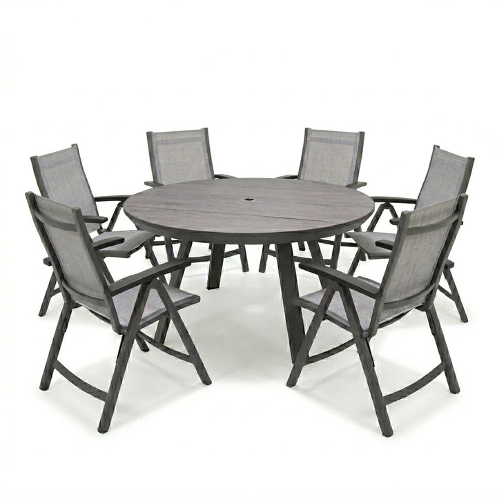 Lifestyle Garden Solana-Urbanite Reclining 6 Seat Round Dining Set