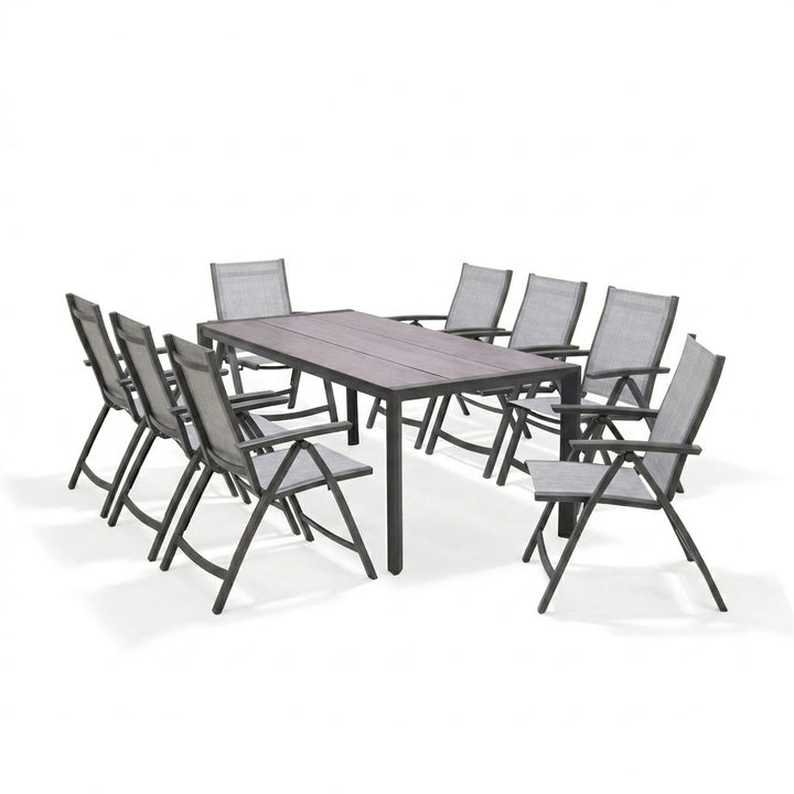 Lifestyle Garden Solana-Urbanite 8 Seater Aluminium Dining Set with Recliners