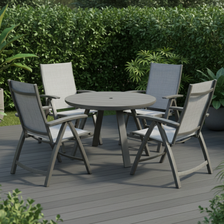 Lifestyle Garden Solana-Urbanite Reclining 4 Seat Round Dining Set