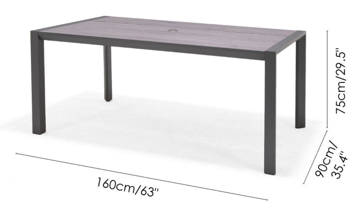 Lifestyle Garden Solana-Urbanite 6 Seater Reclining Rectangular Dining Set