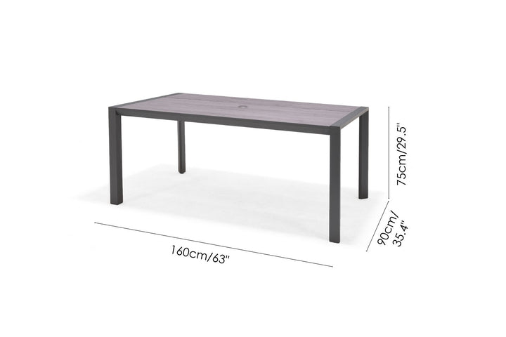 Lifestyle Garden Topaz-Urbanite Dark 6 Seat Dining Set with Rope Chairs