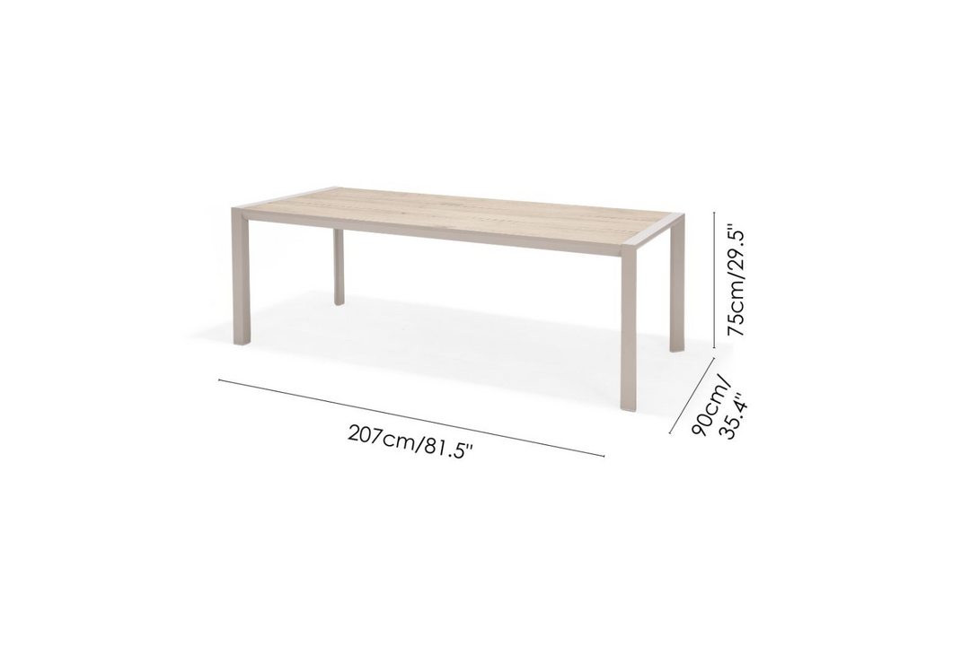Lifestyle Garden Topaz-Urbanite Light 8 Seat Dining Set with Rope Chairs