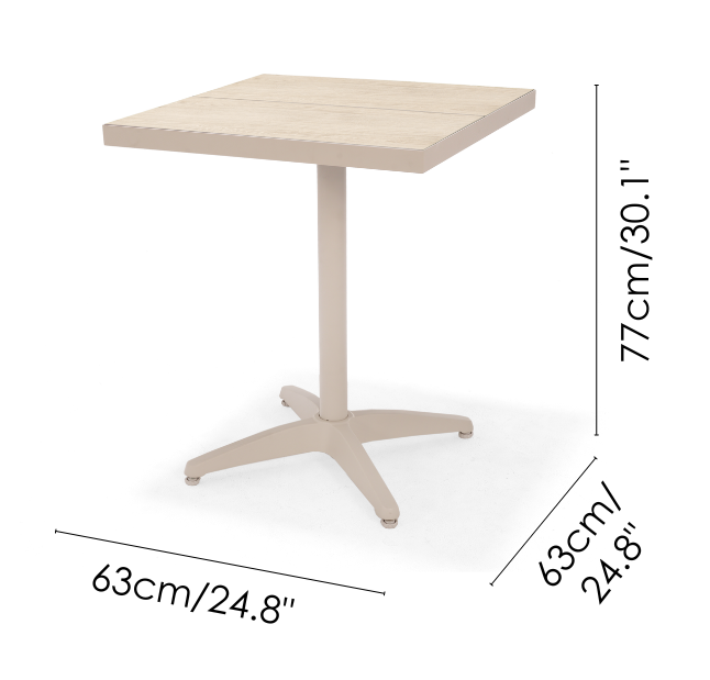 Lifestyle Garden Urbanite Light 64cm Square Bistro Table