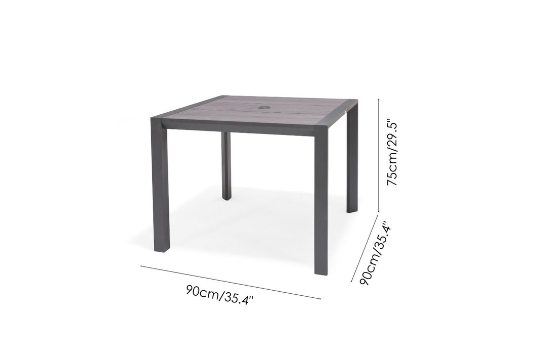 Lifestyle Garden Topaz-Urbanite Dark 4 Seat Dining Set with Rope Chairs