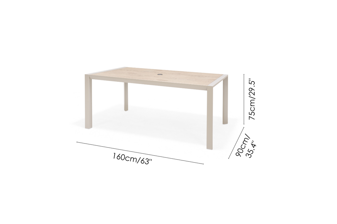 Urbanite Light 6 Seat Rectangular Dining Table by Lifestyle Garden
