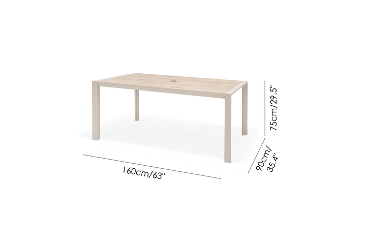 Urbanite Light 6 Seat Rectangular Dining Table by Lifestyle Garden
