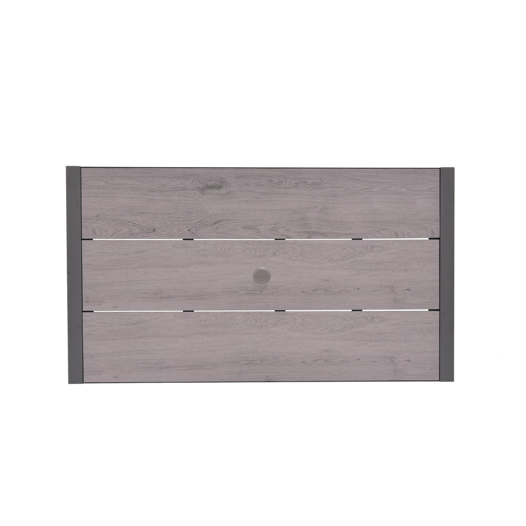 BLACK FRIDAY BUNDLE - Urbanite Dark Deluxe High Back 6 Seat Dining Set With Parasol and Base