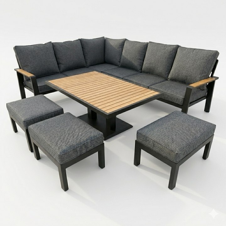 Wynn Rectangular Corner Corner Casual Dining Set with Rise & Fall Table | KENT ONLY DELIVERY