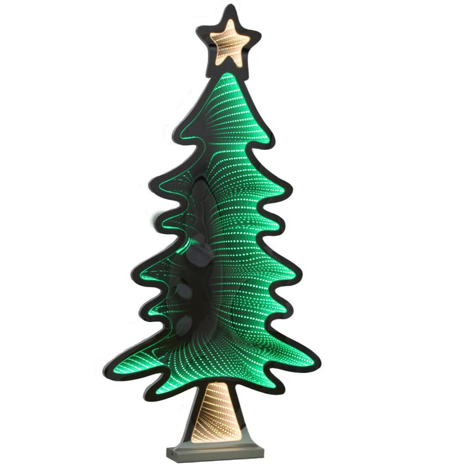 60cm Christmas Tree LED Infinity Light with Wooden Base