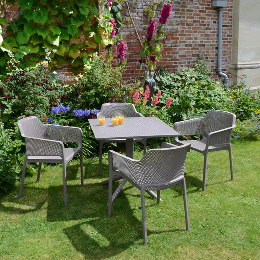 Clip 4 Seat Dining Set with Net Chairs - Turtle Dove