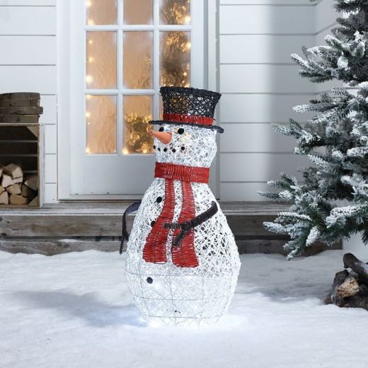 Snowy the 70cm Rattan Christmas Snowman