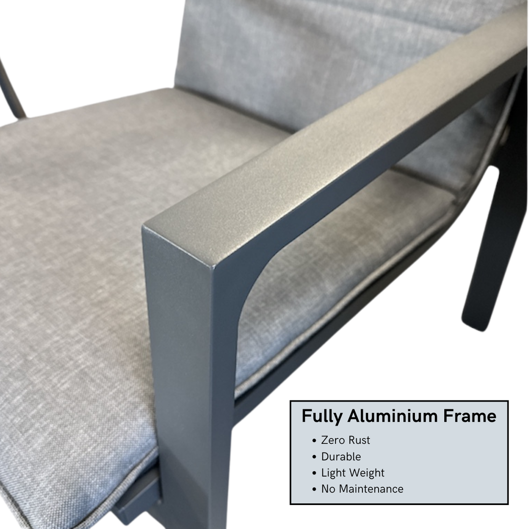 Ivy Aluminium Three Piece Bistro Set in Anthracite