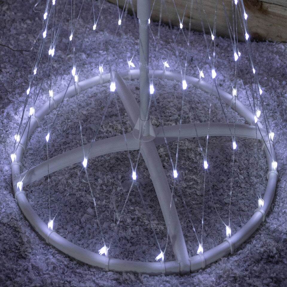 135cm Cone Christmas Tree with 160 Cool White LEDs and Remote Control