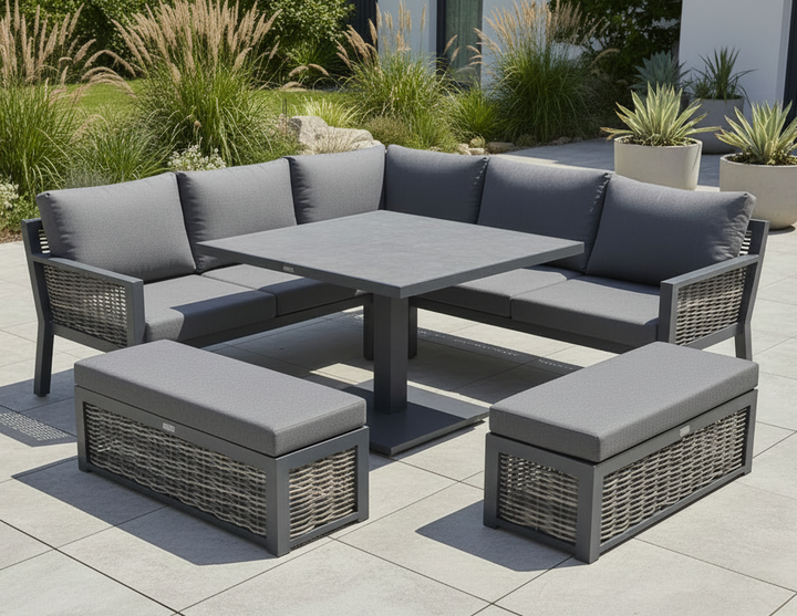 Caesar Corner Set with Rise & Fall Table | KENT ONLY DELIVERY