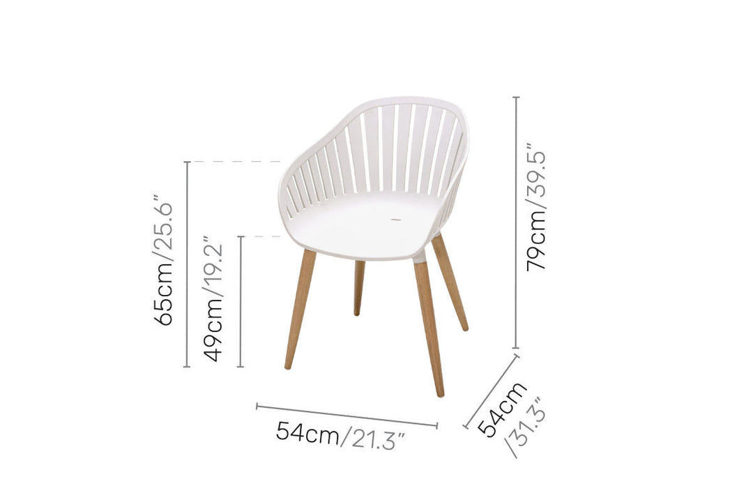 Nassau 6 Seater White Rectangular Dining Set
