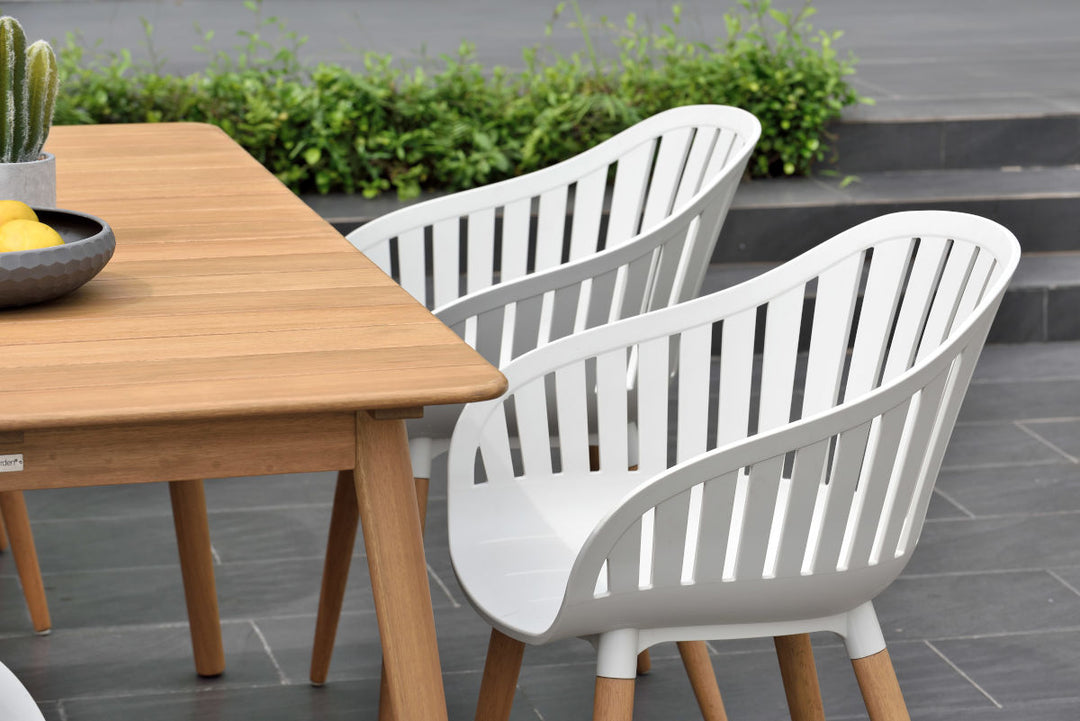 Nassau 6 Seater White Rectangular Dining Set