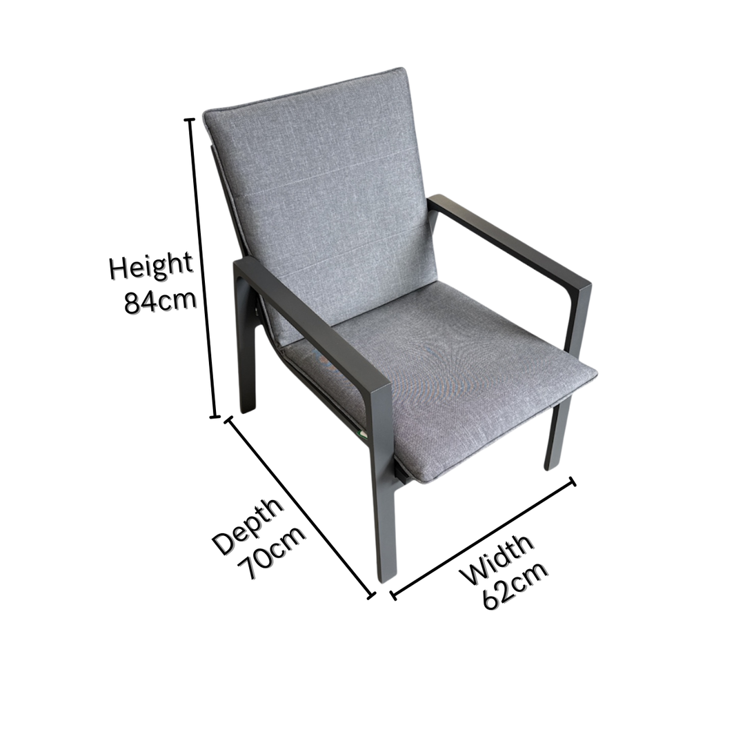 Ivy Aluminium Outdoor 4 Piece Sofa Set in Anthracite