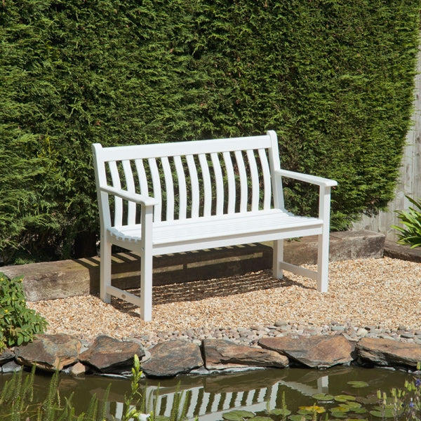 Alexander Rose New England White Painted Broadfield Bench 4ft