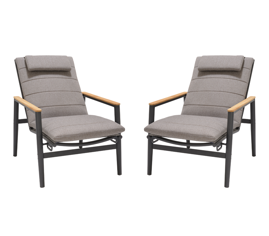 Topaz Dark Reclining Companion Lounge Set - Lifestyle Garden