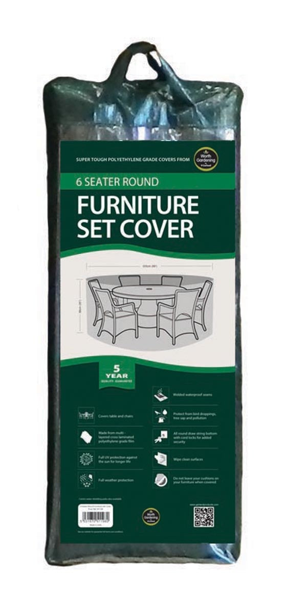 6 Seater Round Furniture Set Cover - Green