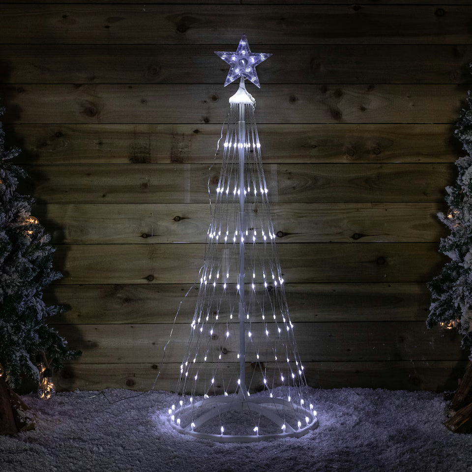 135cm Cone Christmas Tree with 160 Cool White LEDs and Remote Control
