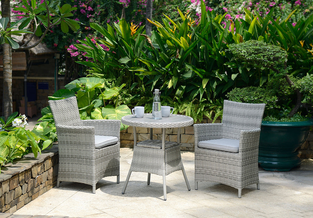 Aruba 2 Seat Round Bistro Set with Stacking Chairs