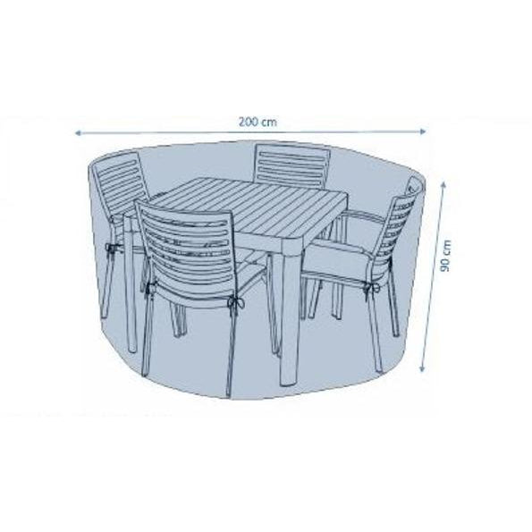 Deluxe 4 Seat Dining Set Cover by Hills Leisure