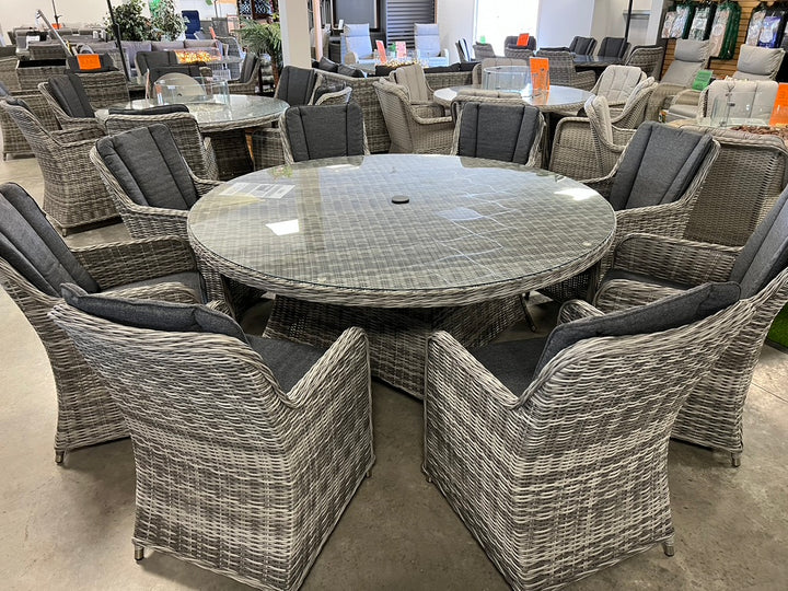 California 8 Seater Round Dining Set