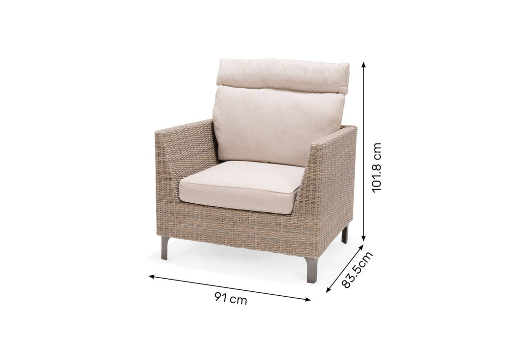 Bermuda High Back Sofa Set with Height Adjustable Table - LIGHT