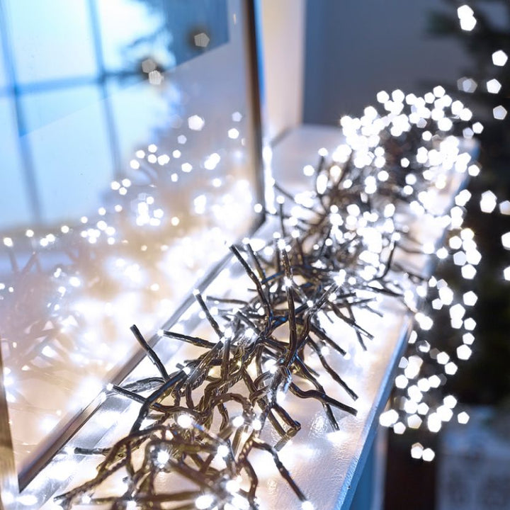 2000 LED Cluster Christmas Lights (29m Lit Length) - Cool White