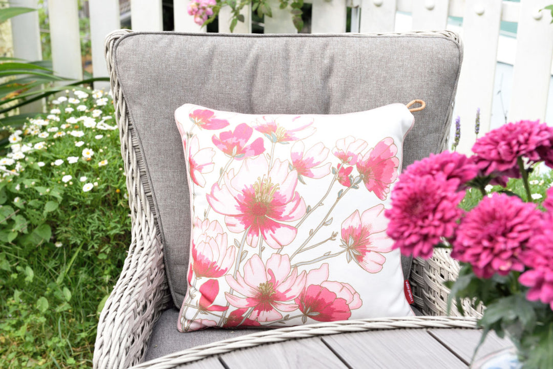 Eden Outdoor Scatter Cushion -  Pink Magnolia Flower