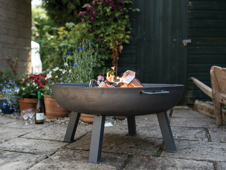 XL Cast Iron 101cm Round Fire Pit with Legs