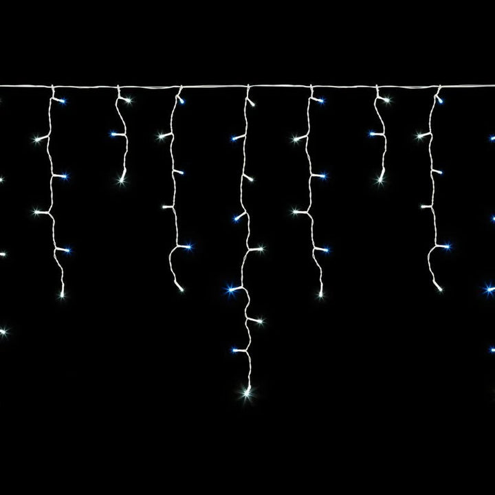 480 LED Snowing Icicle Christmas Lights (11.8m Lit Length) - Blue/Cool White