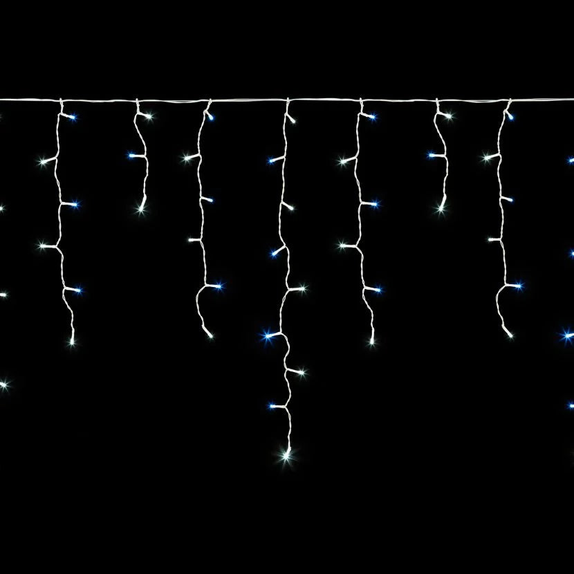 960 LED Snowing Icicle Christmas Lights (23.8m Lit Length) - Blue/Cool White