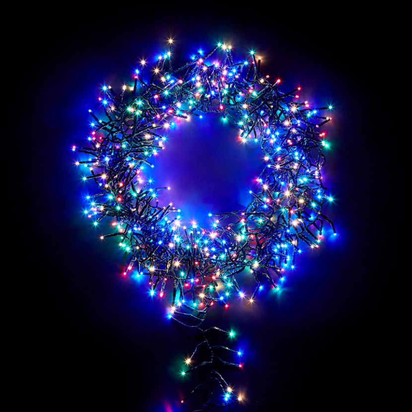 960 LED Cluster Christmas Lights (13.9m Lit Length) - Multicolour
