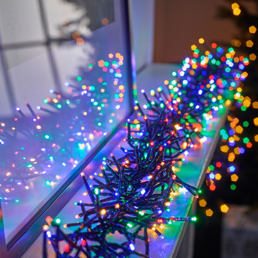 2000 LED Cluster Christmas Lights (29m Lit Length) - Multicolour