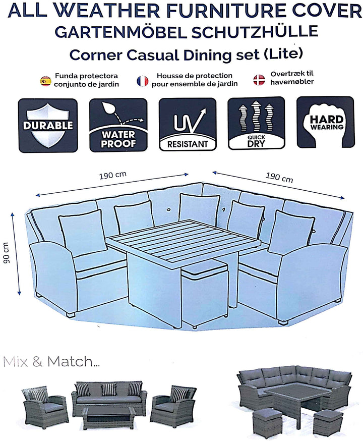 Deluxe Medium Corner Casual Dining Set Cover