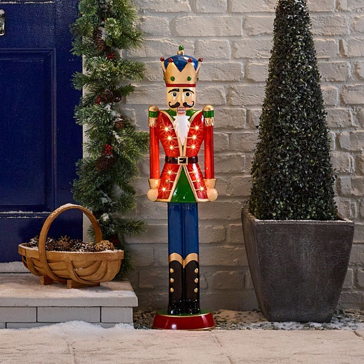 Norbert the 3ft Christmas Nutcracker with Crown - Red