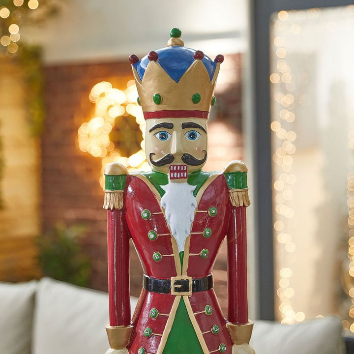 Norbert the 3ft Christmas Nutcracker with Crown - Red