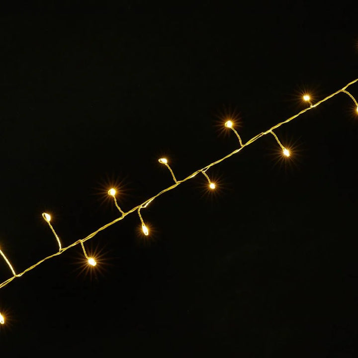 1000 LED Christmas Pin Wire String Lights (20m Lit Length) - Warm White / Gold Wire
