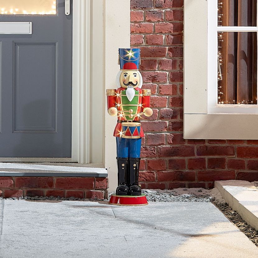 Noel the 3ft Christmas Nutcracker with Drum - Red