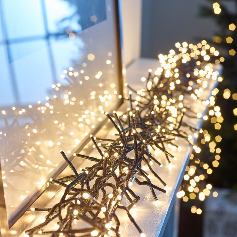 1500 LED Cluster Christmas Lights (21.7m Lit Length) - Warm White
