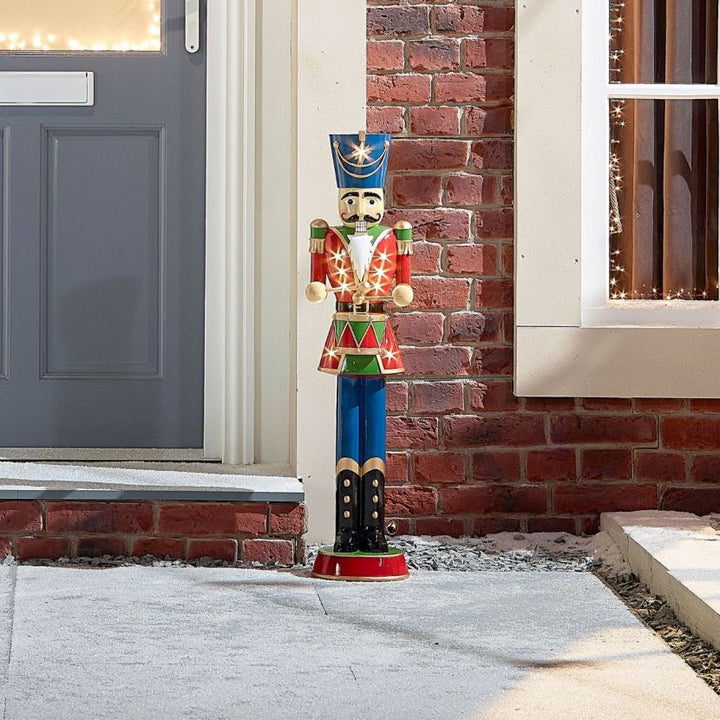 Norbert the 3ft Christmas Nutcracker with Drum - Red